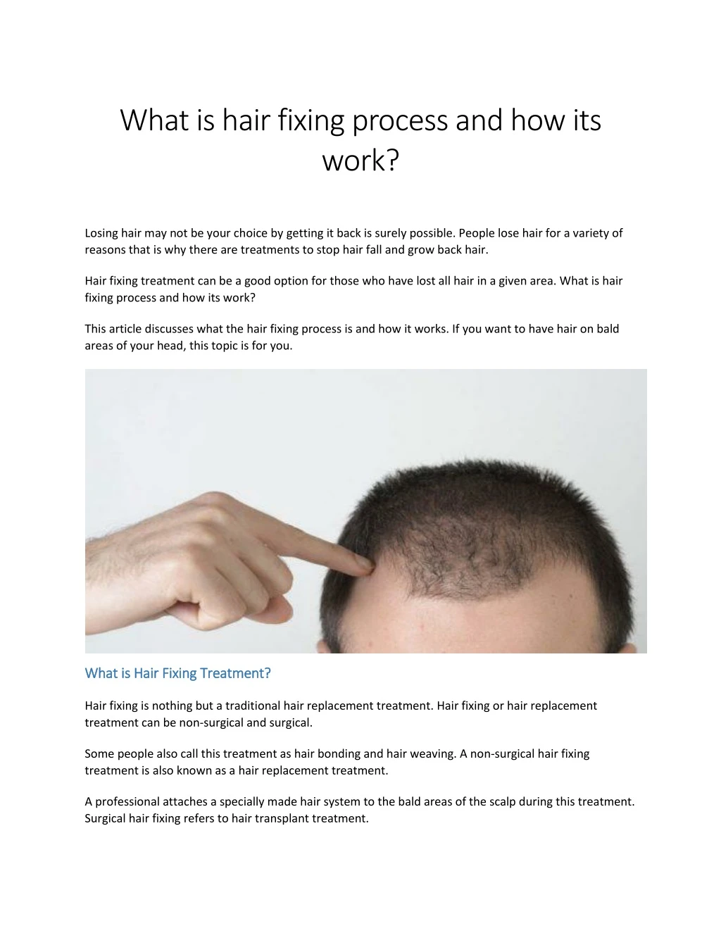 what is hair fixing process and how its work
