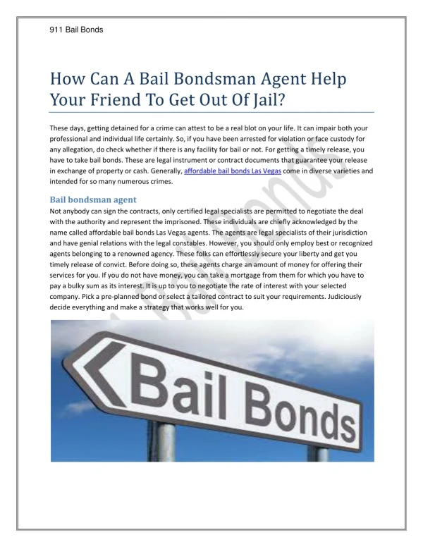 Top Las Vegas Bail Bonds Company