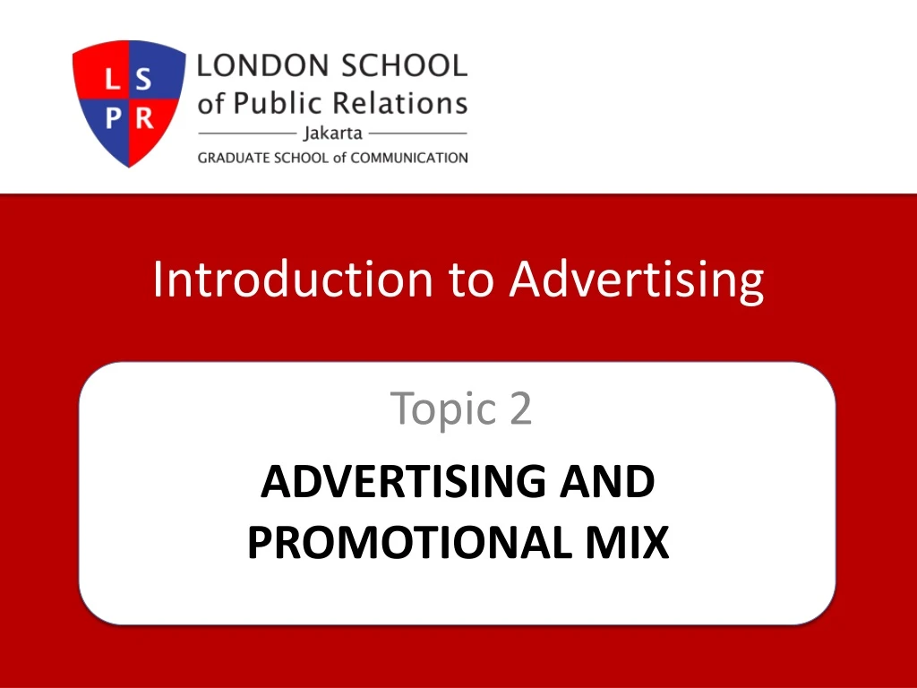 advertising and promotional mix