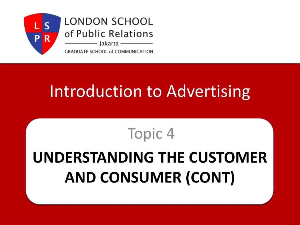 understanding the customer and consumer cont