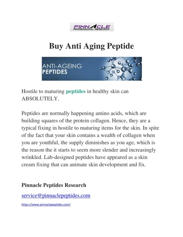 Buy Anti Aging Peptide