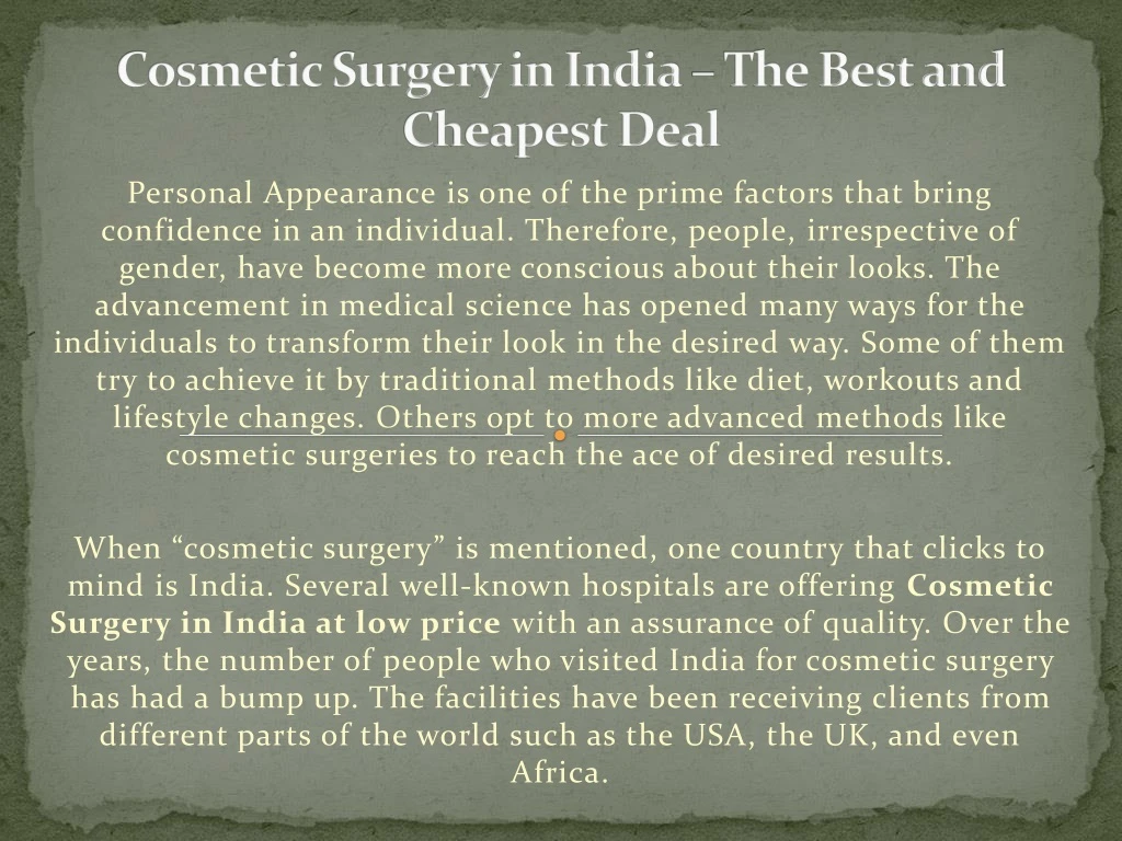 cosmetic surgery in india the best and cheapest deal