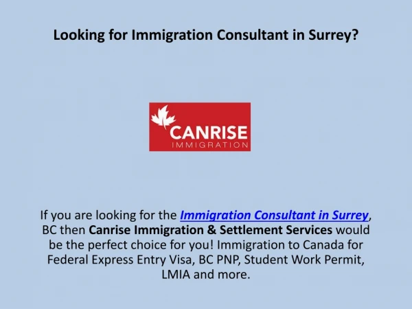 Looking for Immigration Consultant in Surrey?