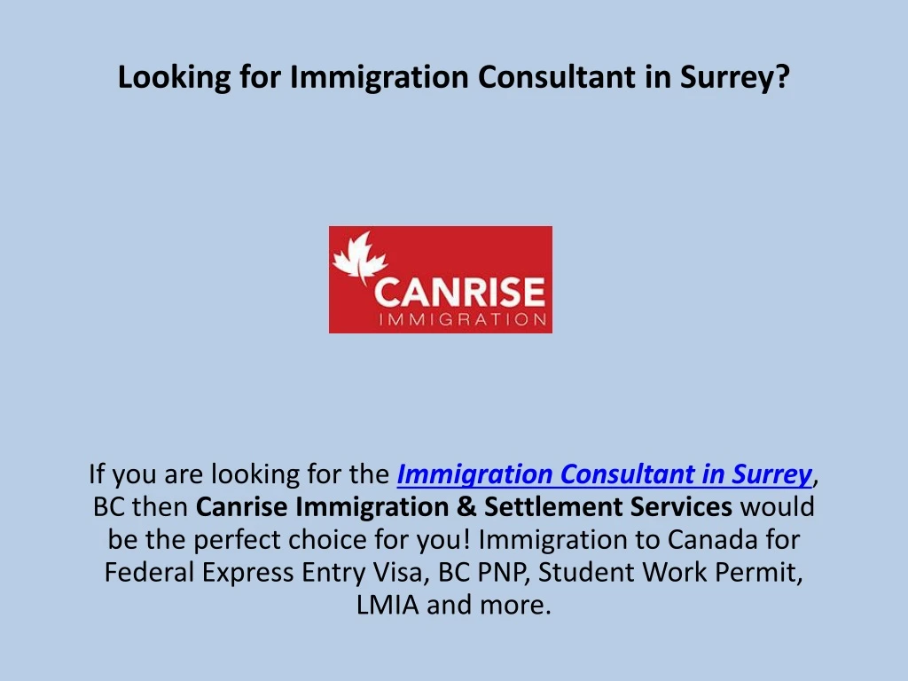looking for immigration consultant in surrey