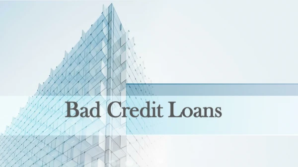 Bad Credit Loans Uk