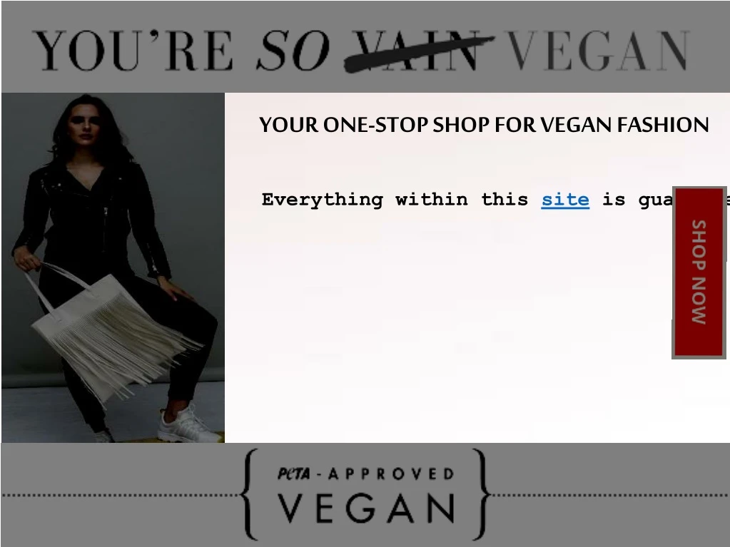 your one stop shop for vegan fashion