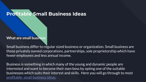 Most profitable small business ideas