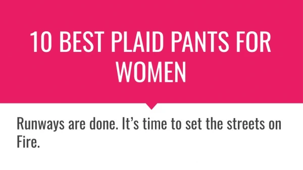 10 Best Plaid Pants for Women