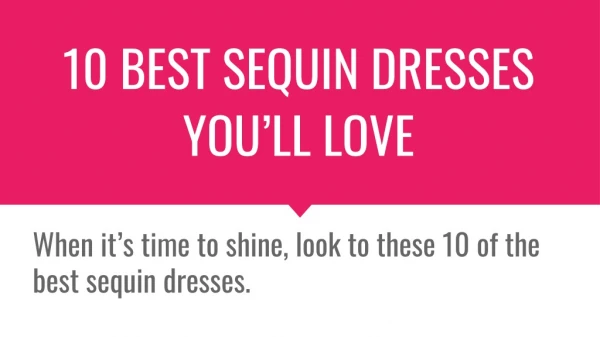 10 Best Sequin Dresses