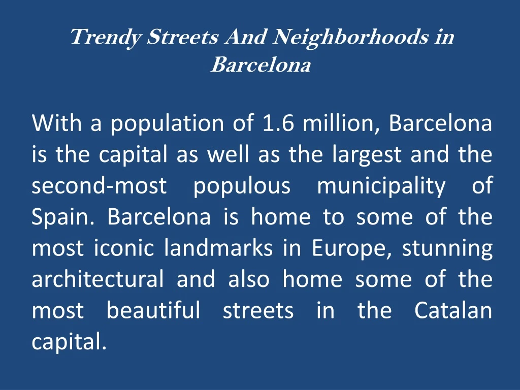 trendy streets and neighborhoods in barcelona