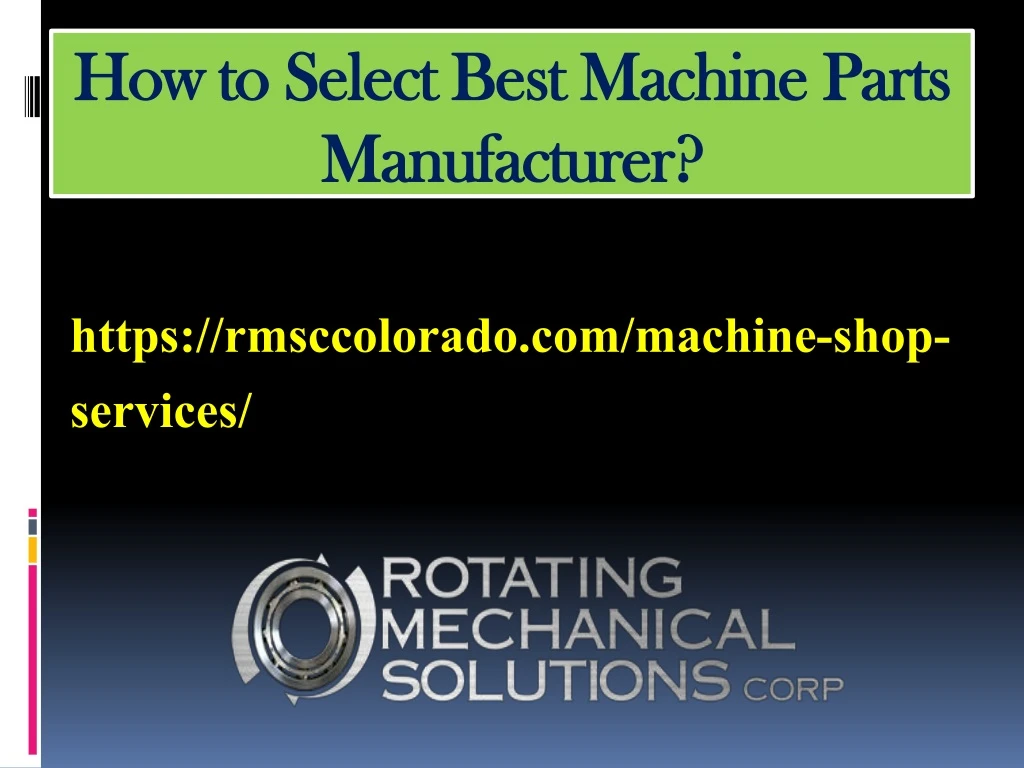 how to select best machine parts how to select