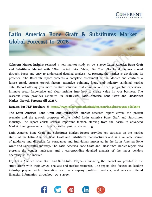 Latin America Bone Graft & Substitutes Market - Global Forecast to 2026