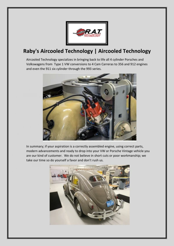 Raby's Aircooled Technology