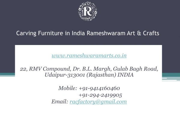 Carving Furniture in India Rameshwaram Art & Crafts