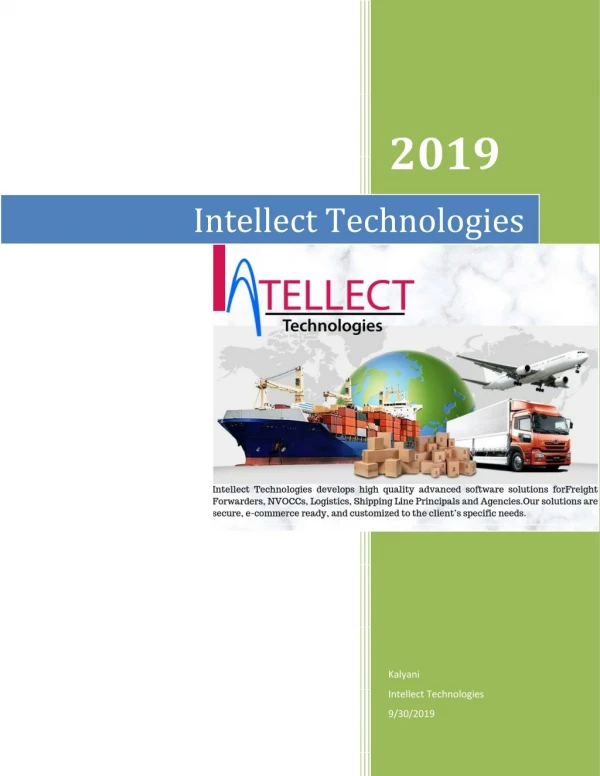 Intellect Technologies | Logistics & Supply Chain Management Software | PDF