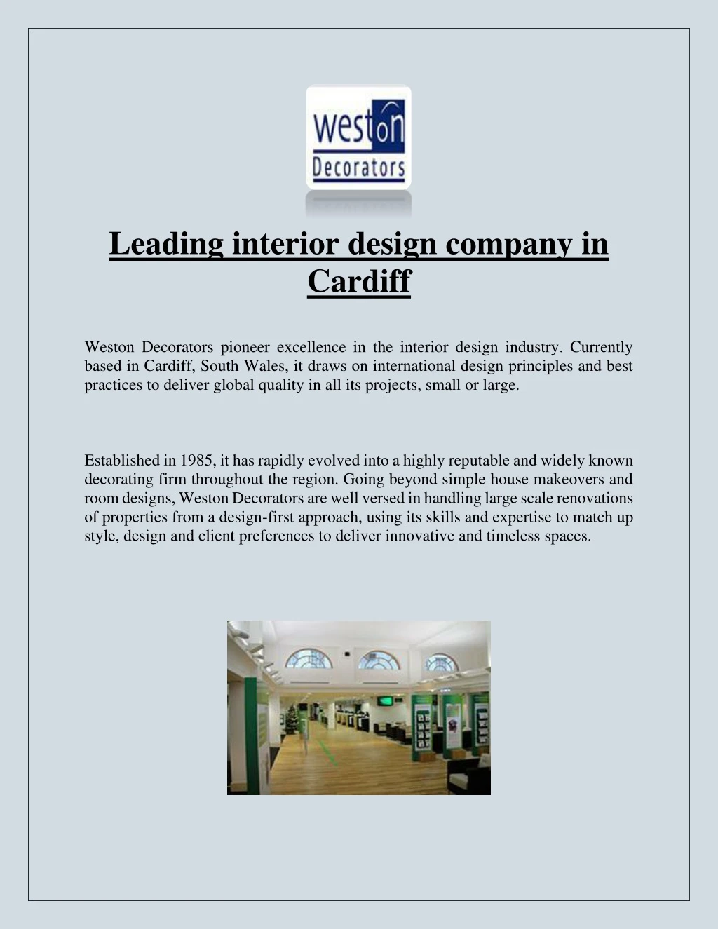 leading interior design company in cardiff