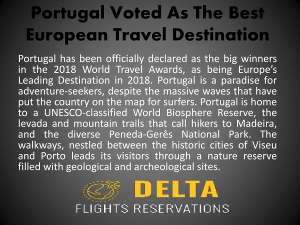 Portugal Voted As The Best European Travel Destination