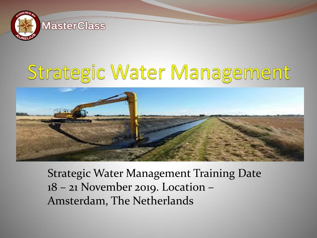 strategic water management