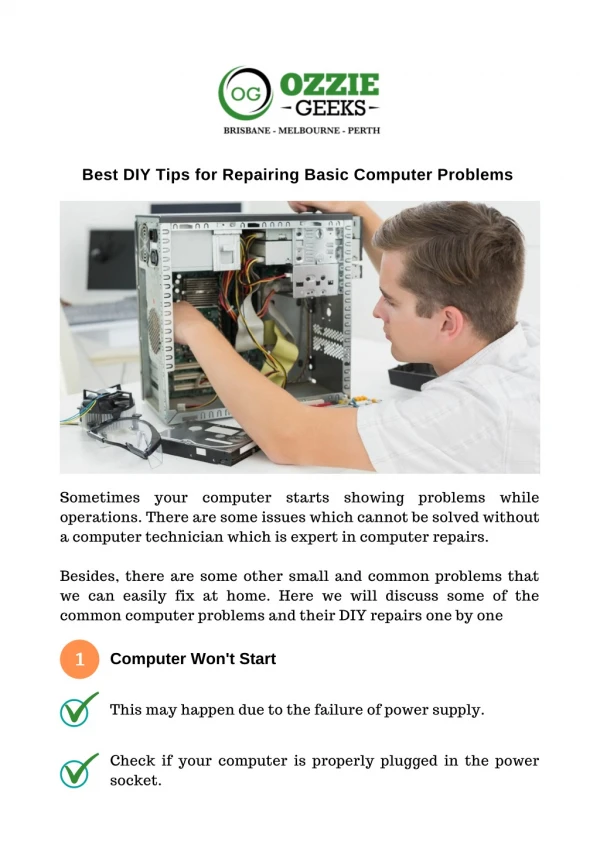 Best DIY Tips for Repairing Basic Computer Problems