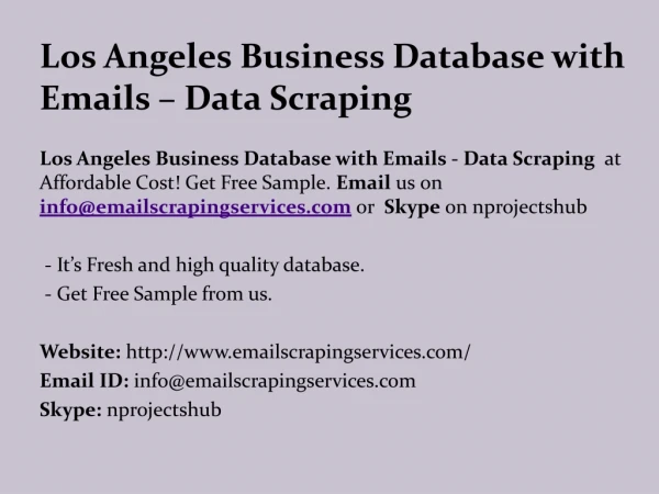 los angeles business database with emails data scraping