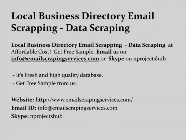 local business directory email scrapping data scraping