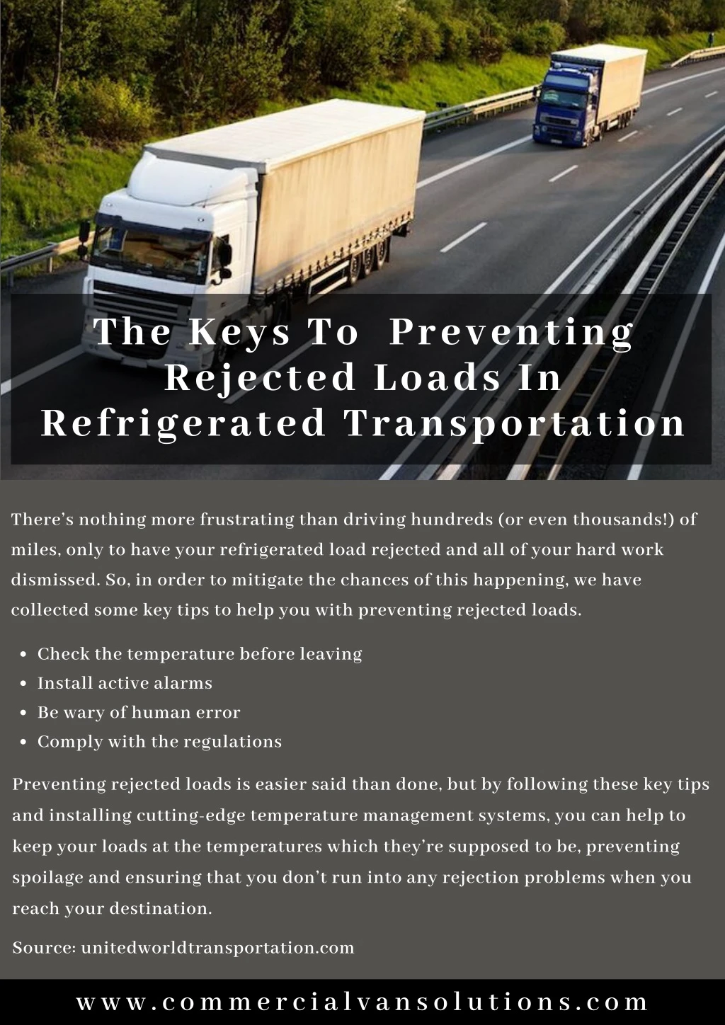 the keys to preventing rejected loads