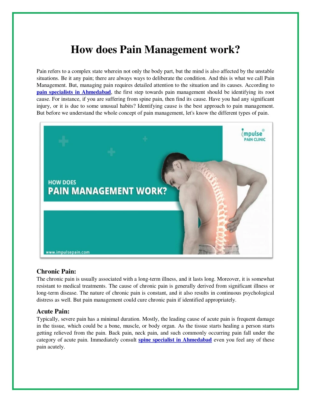 how does pain management work