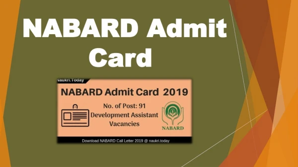 Download NABARD Admit Card 2019 For Development Assistant Exam