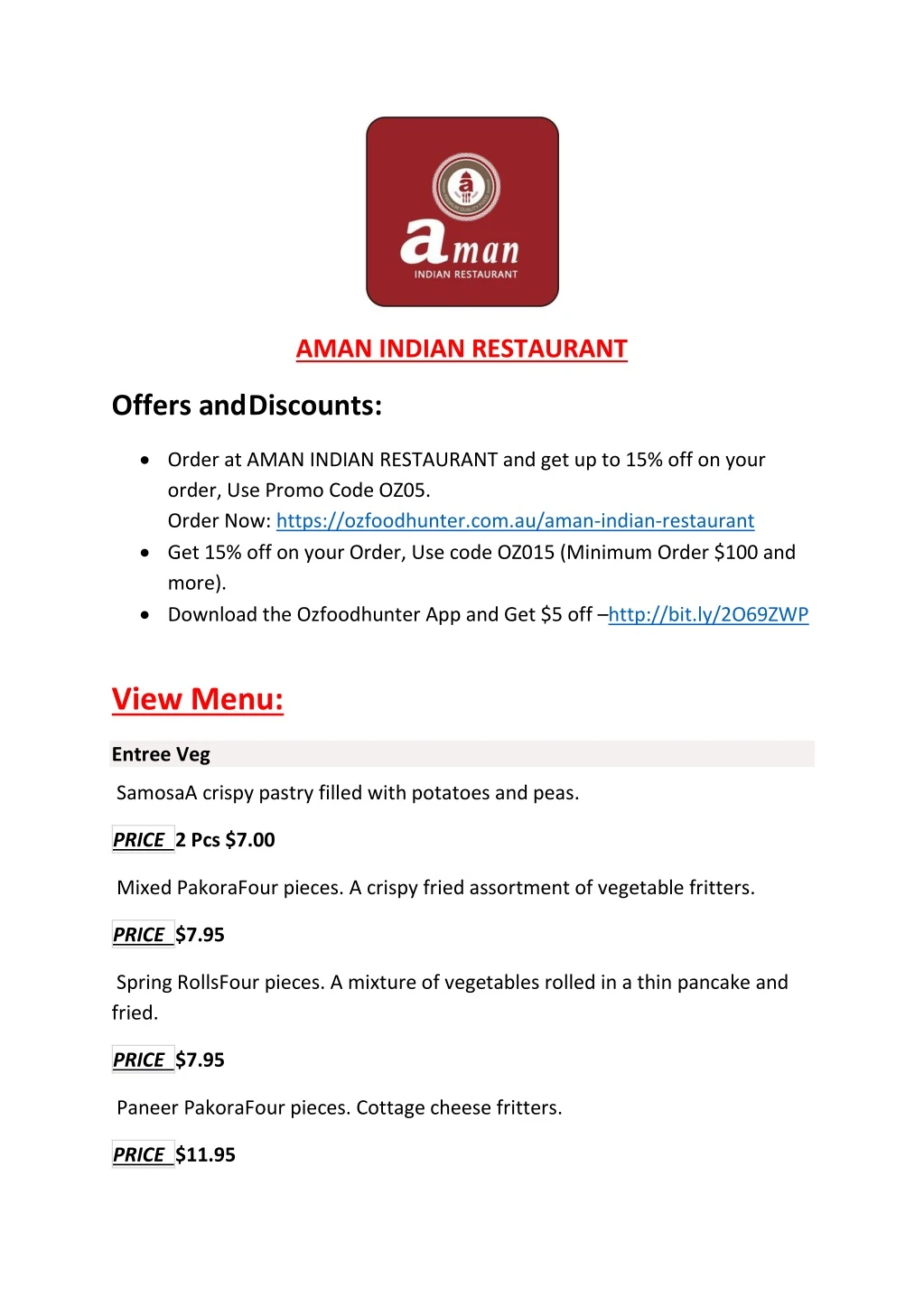 aman indian restaurant