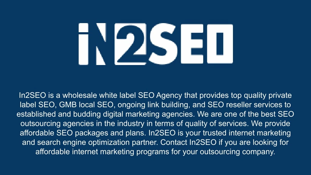 in2seo is a wholesale white label seo agency that