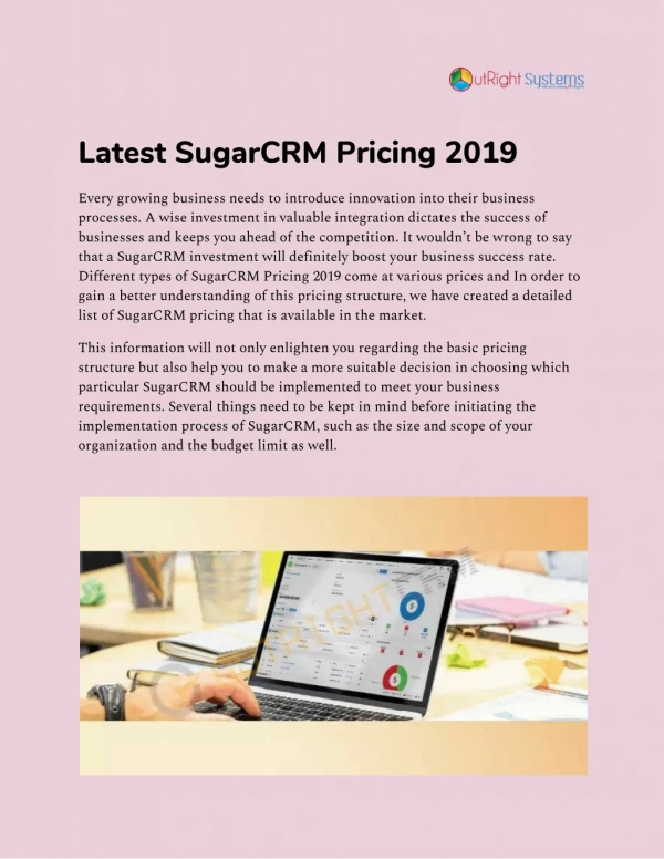 Latest SugarCRM Pricing for 2019 - Outright Store