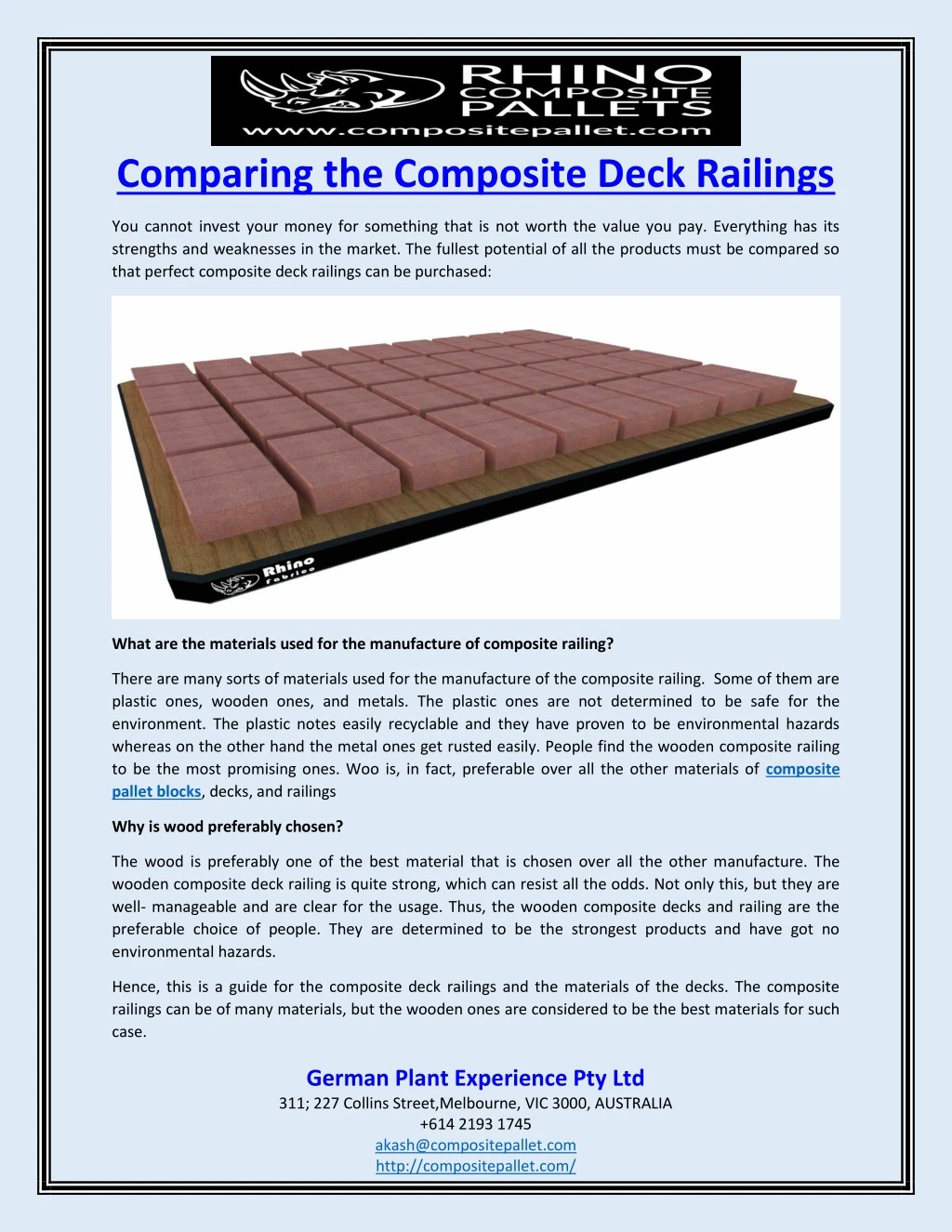 comparing the composite deck railings
