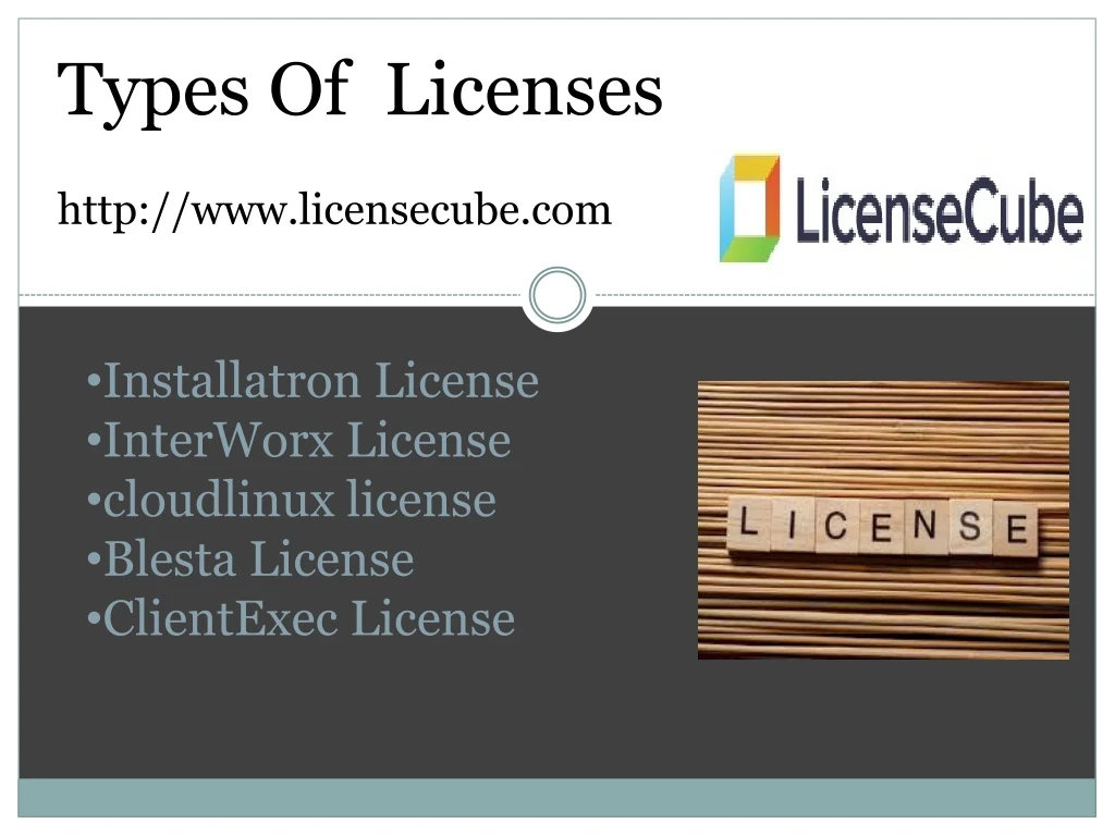 types of licenses