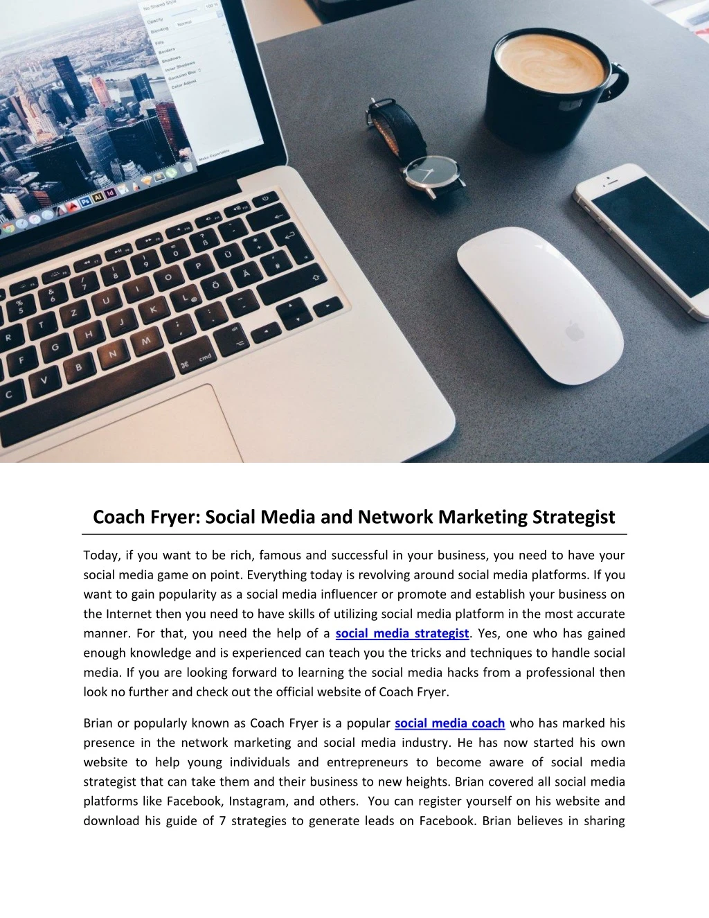 coach fryer social media and network marketing