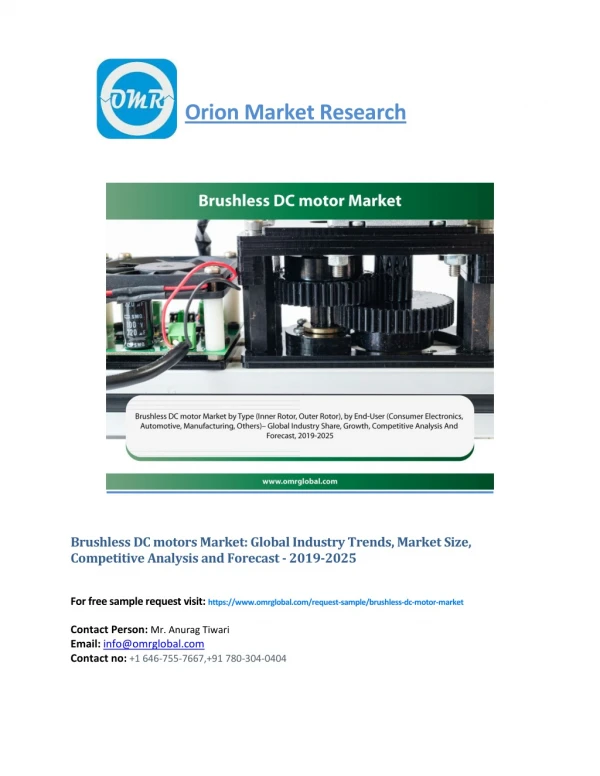 Brushless DC motors Market: Global Industry Growth, Market Size, Share and Forecast 2019-2025