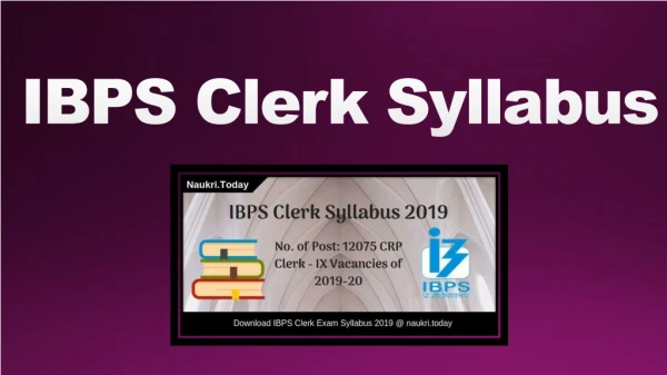 IBPS Clerk Syllabus 2019 For Pre & Mains | IBPS Clerical IX Exam Pattern