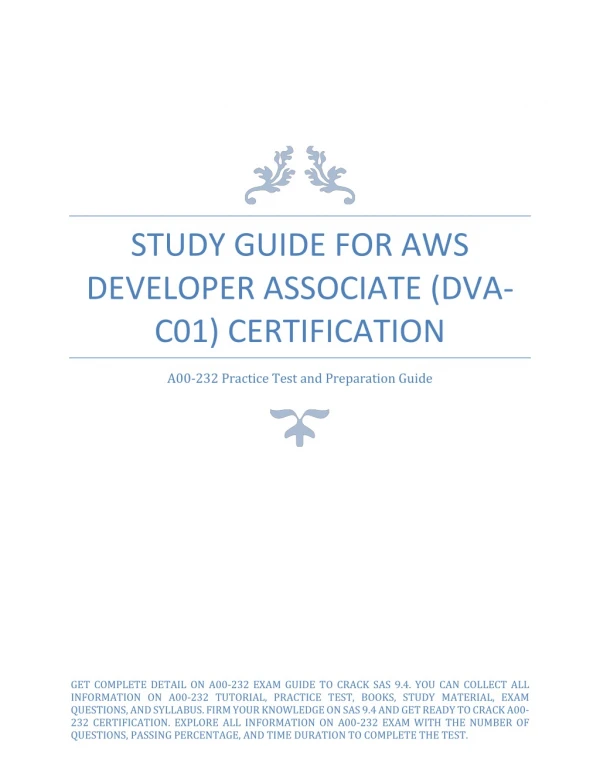 Study Guide for AWS Developer Associate (DVA-C01) Certification