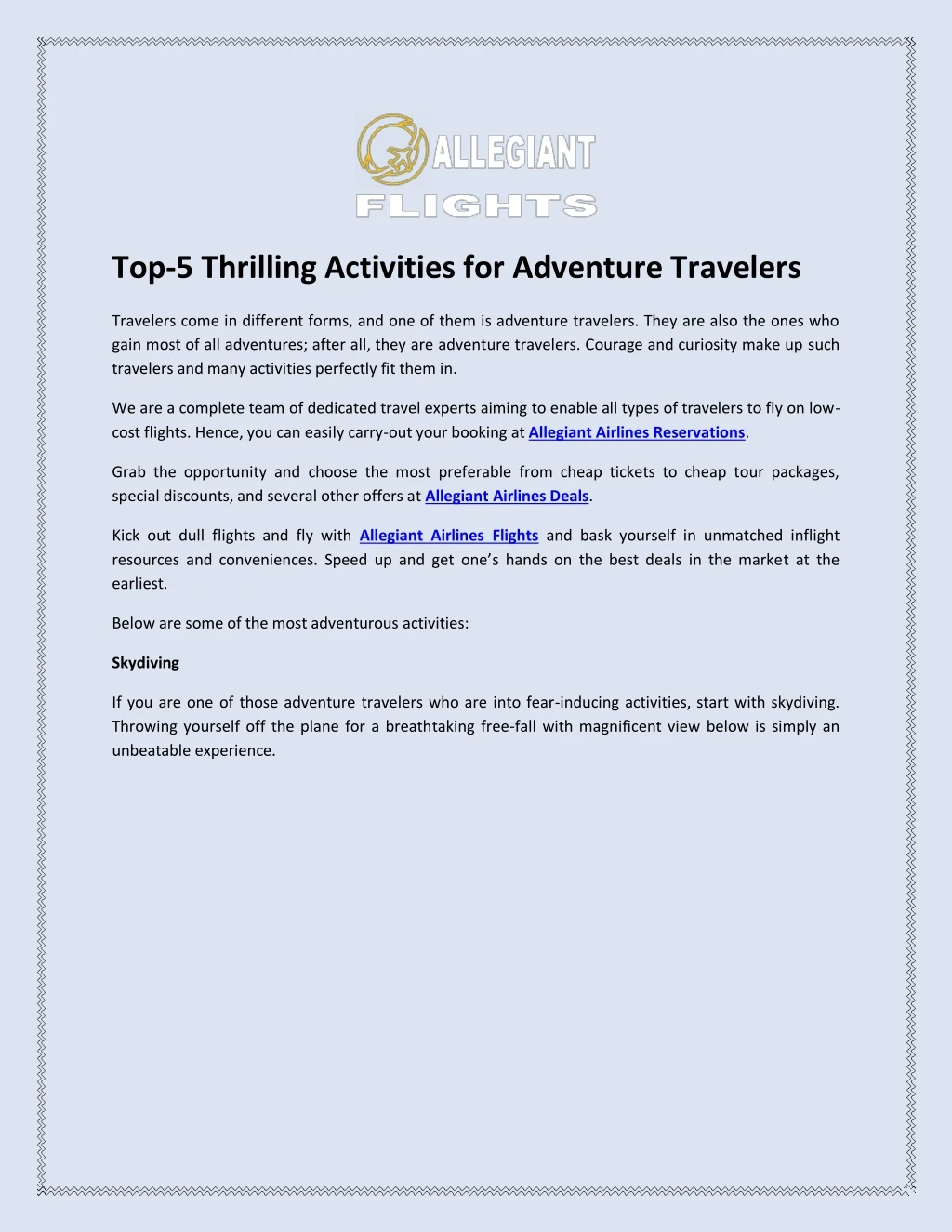 top 5 thrilling activities for adventure travelers