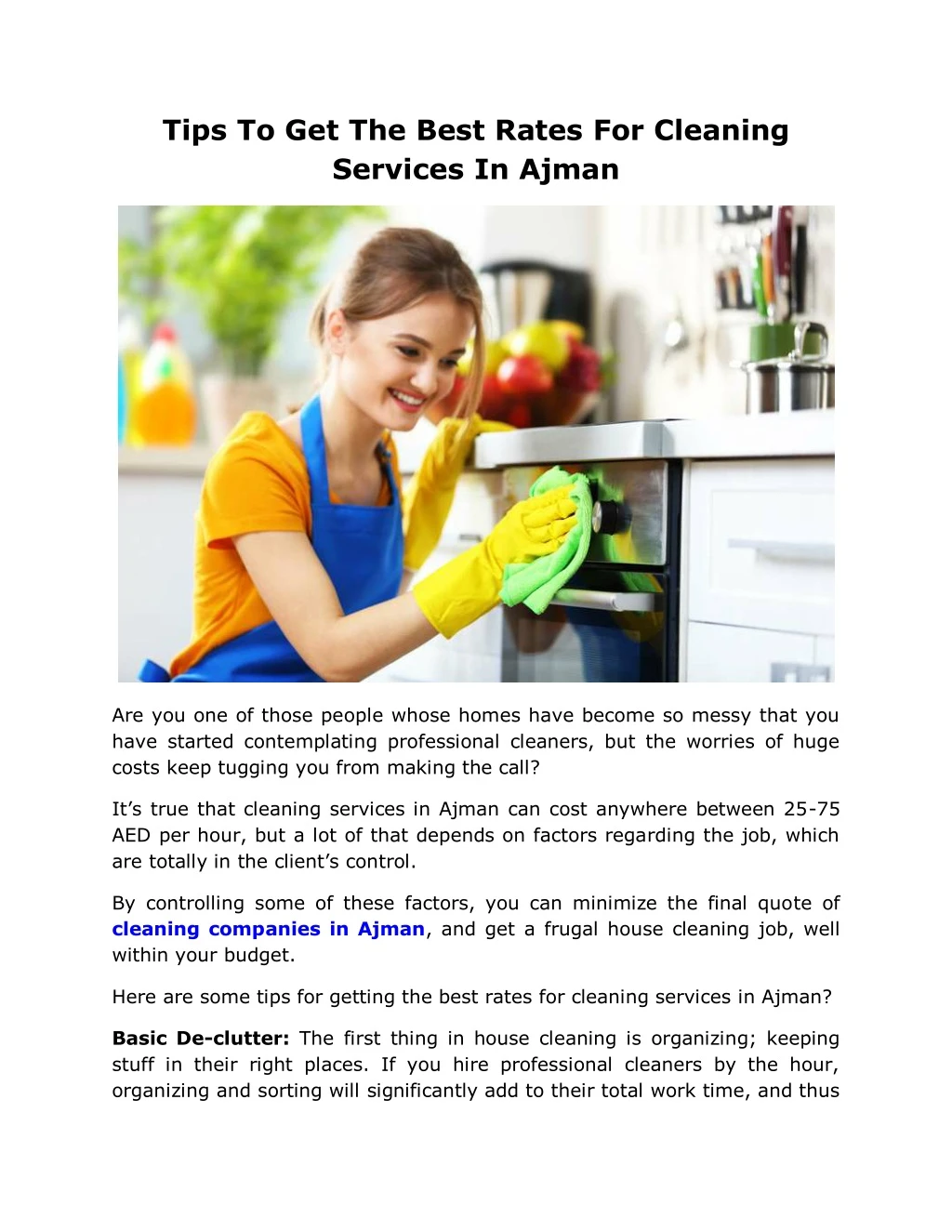 tips to get the best rates for cleaning services