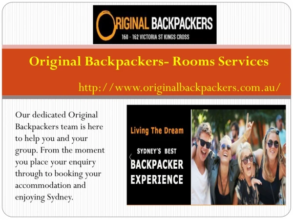 Original Backpackers- Rooms Services