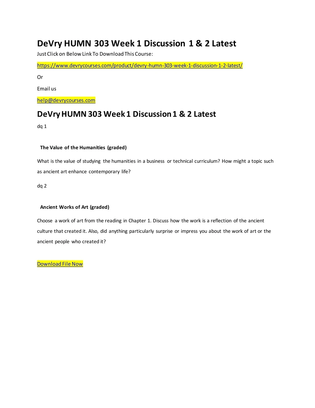 devry humn 303 week 1 discussion 1 2 latest just