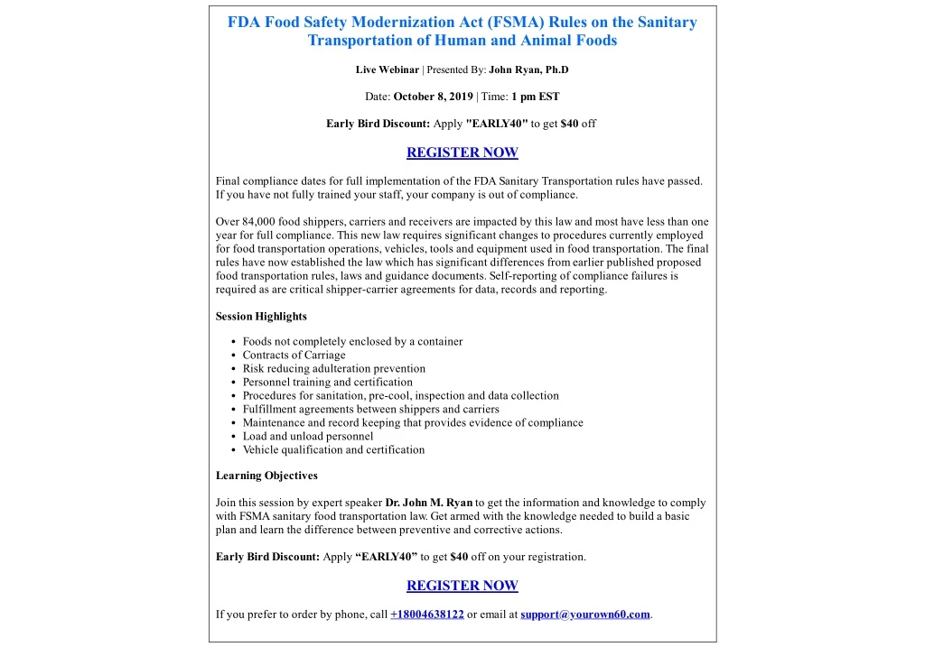 fda food safety modernization act fsma rules