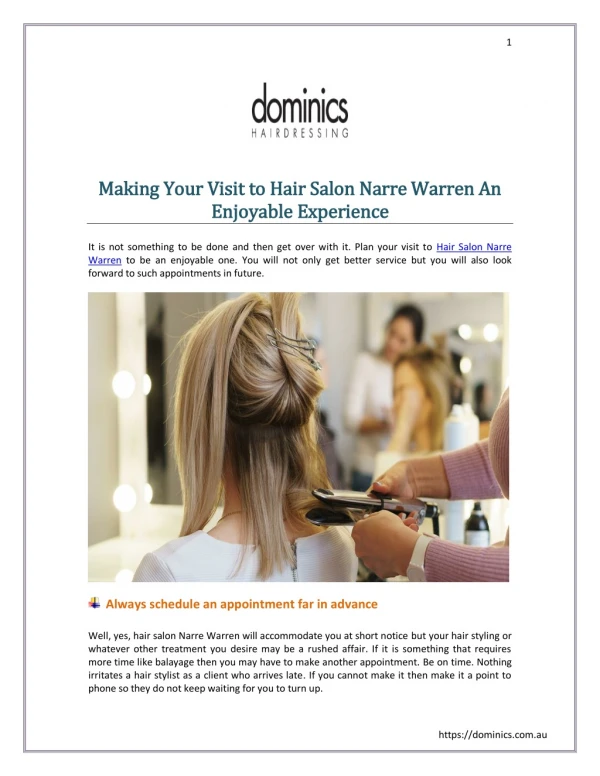 Making Your Visit to Hair Salon Narre Warren An Enjoyable Experience