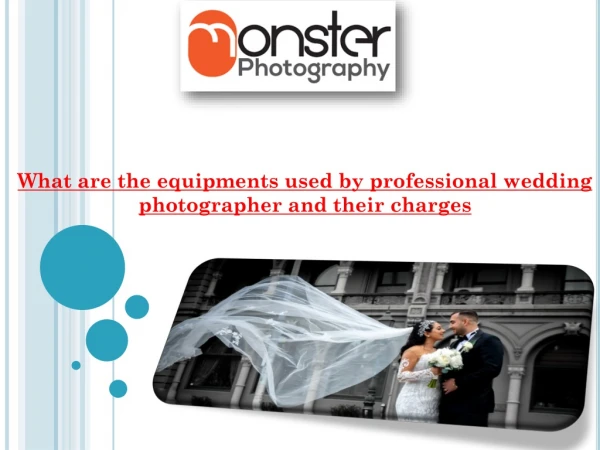 What are the equipments used by professional wedding photographer and their charges