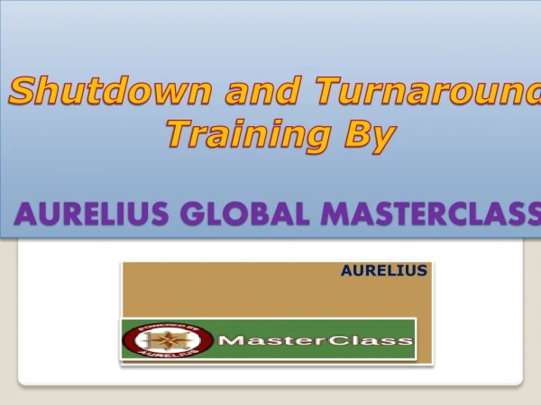shutdown and turnaround training by aurelius global masterclass
