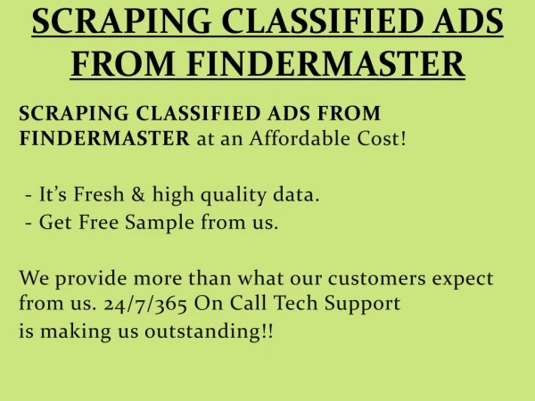 scraping classified ads from findermaster