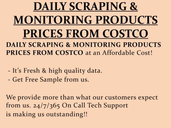 daily scraping monitoring products prices from costco