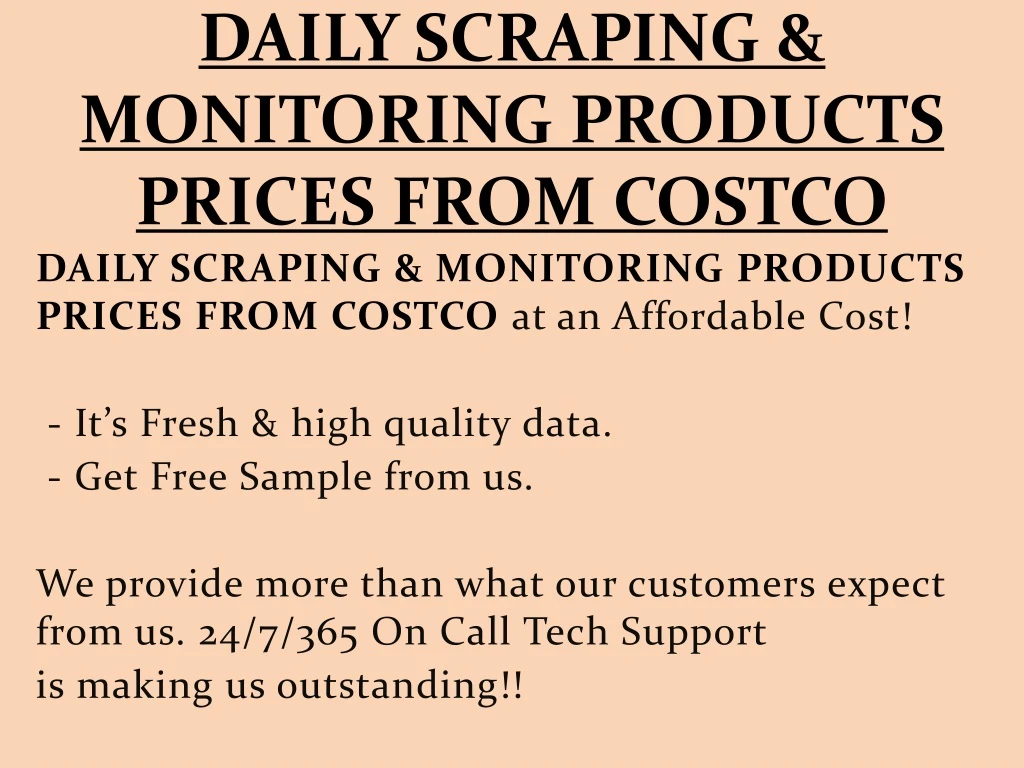daily scraping monitoring products prices from costco