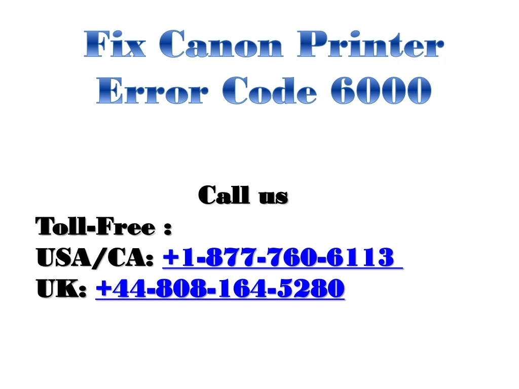 fix canon printer error code 6000