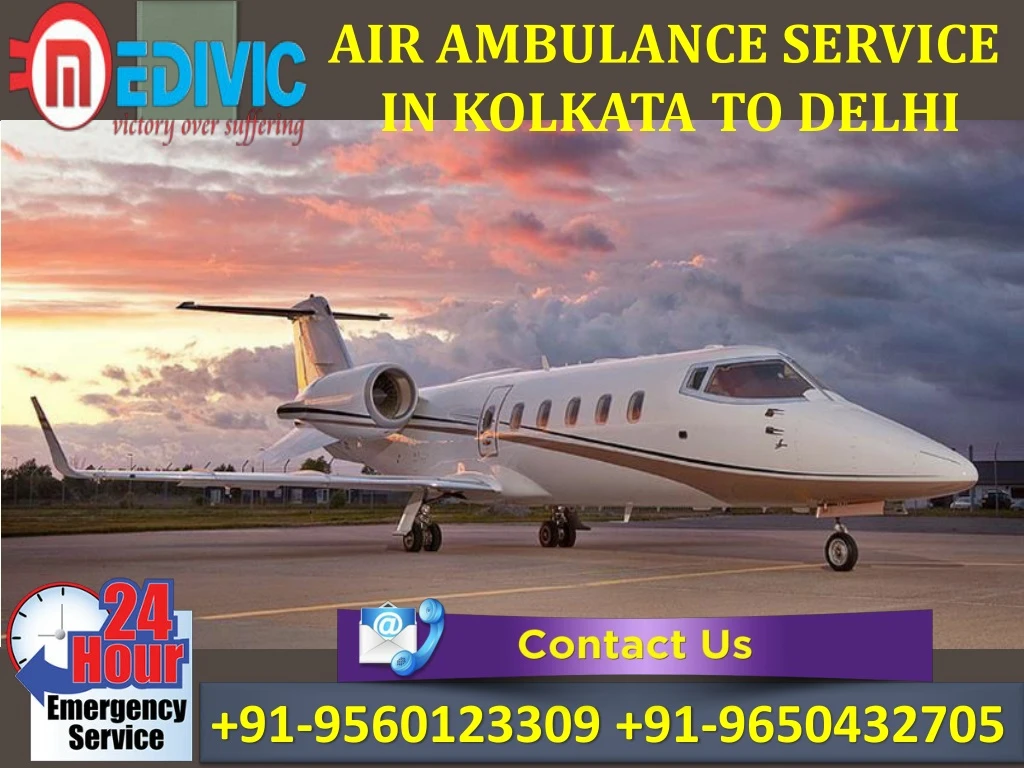 air ambulance service in kolkata to delhi